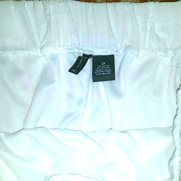 Pants Wide Leg Palazzo White Pull on High rise Lightweight Beachy NEW - Picture 6 of 6